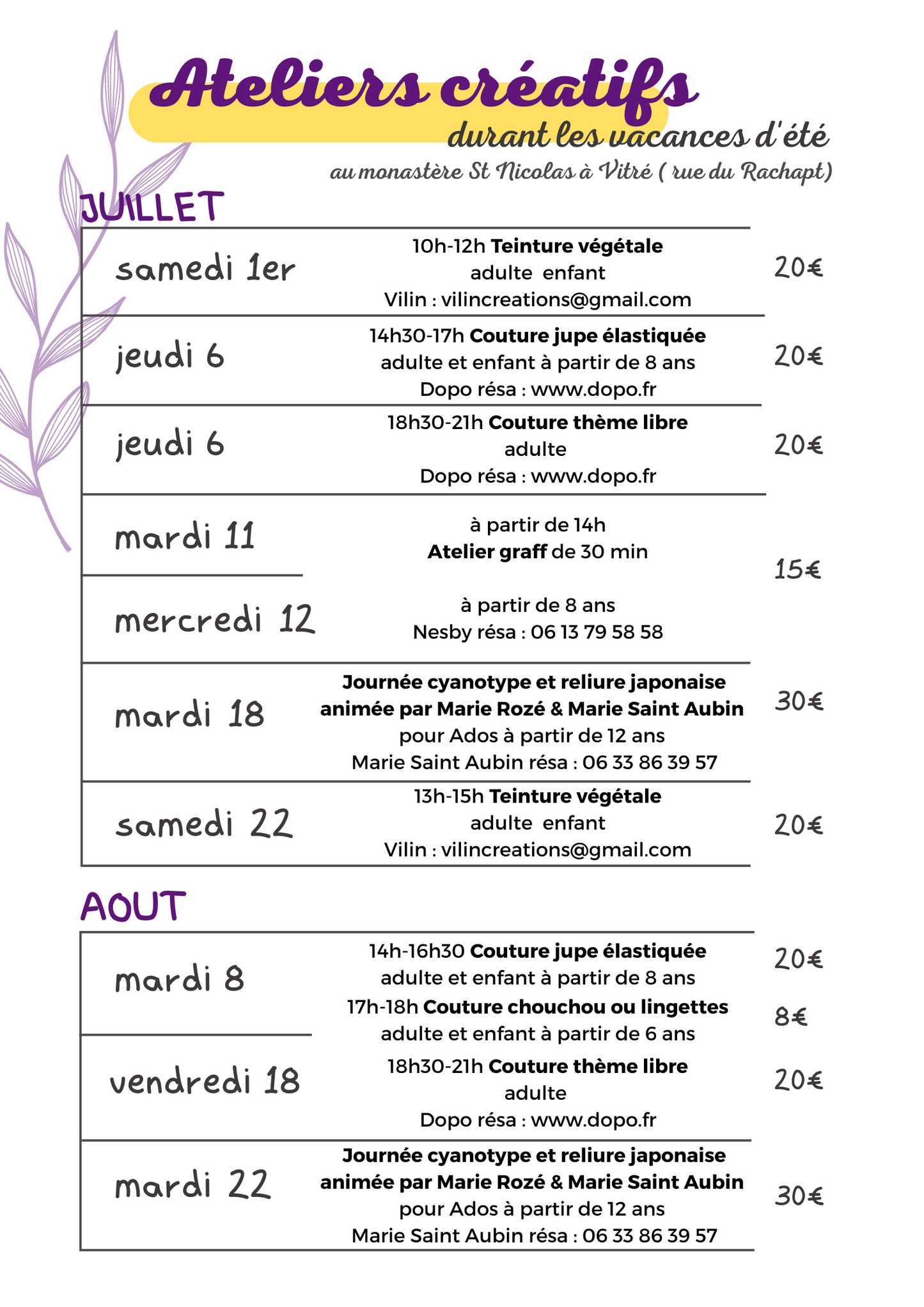 Ateliers couture pendant les vacances d'été ! jupe élastiquée