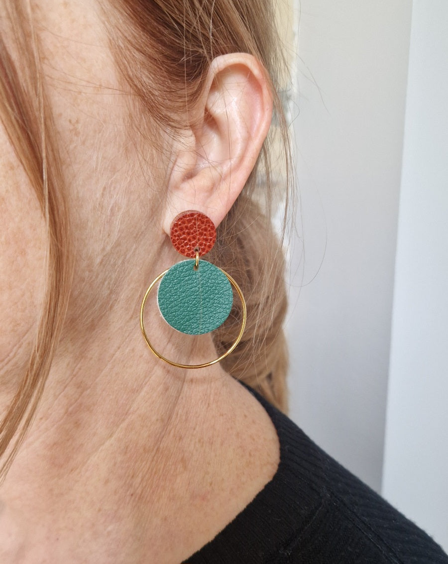 Boucles d'oreille vertes ecoresponsable