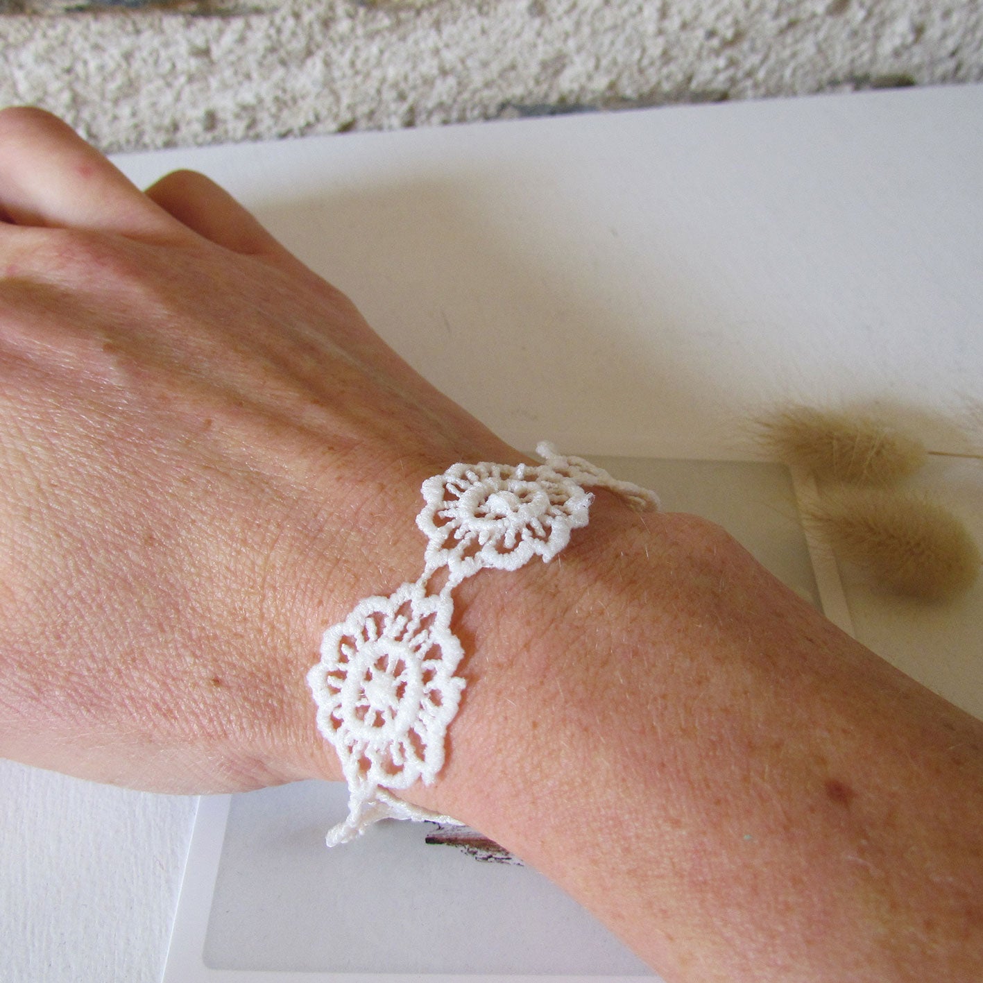 Bracelet fleurs de dentelle bohème / Dopo