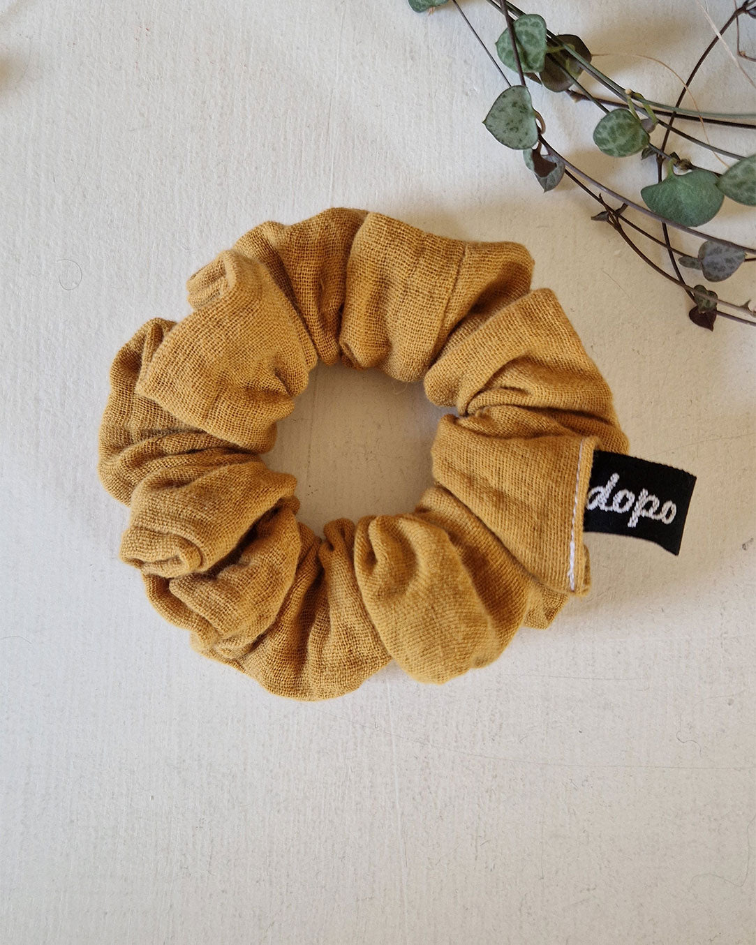 Chouchou jaune moutarde en double gaze / Dopo