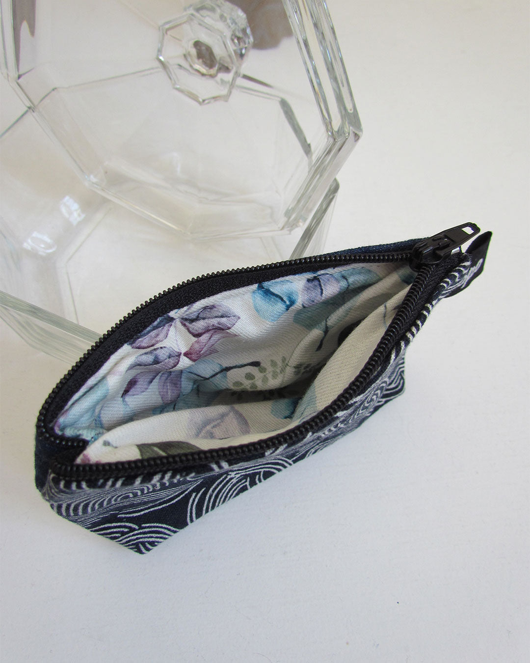 Le mini porte-monnaie marine / porte carte / pochette