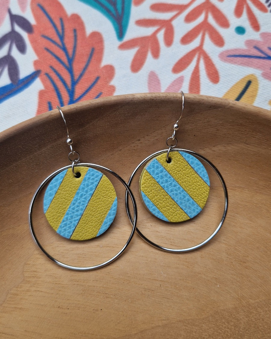 Boucles d’oreille marinière rondes peps