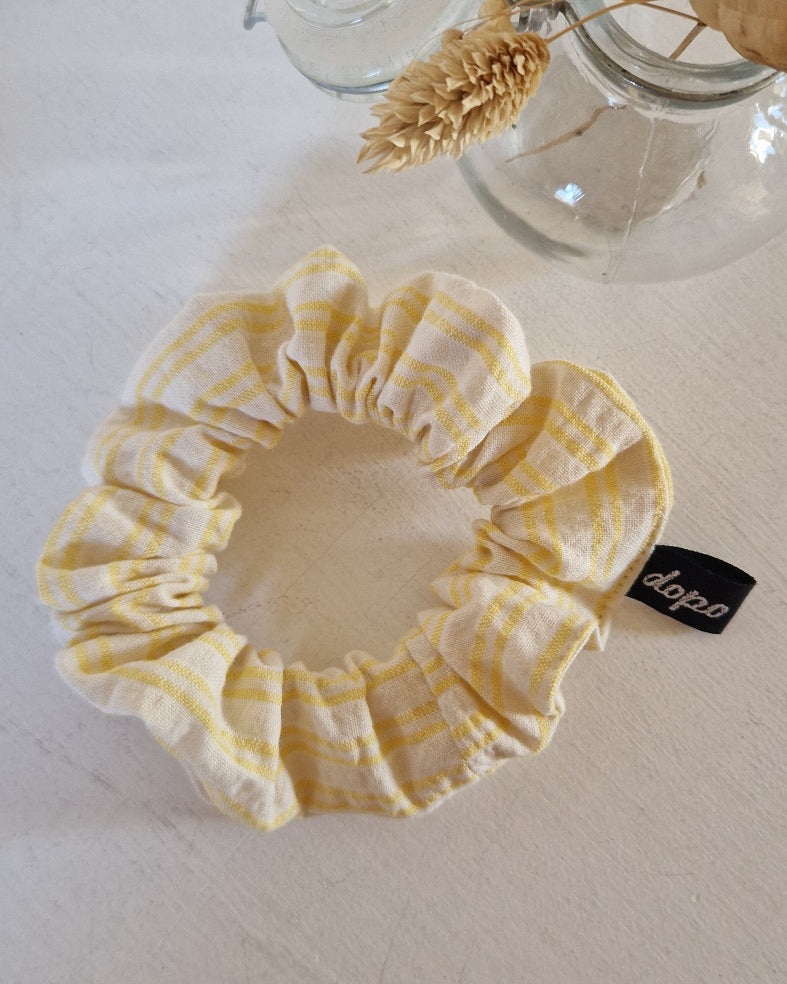 Chouchou à rayures jaune et blanc / Dopo