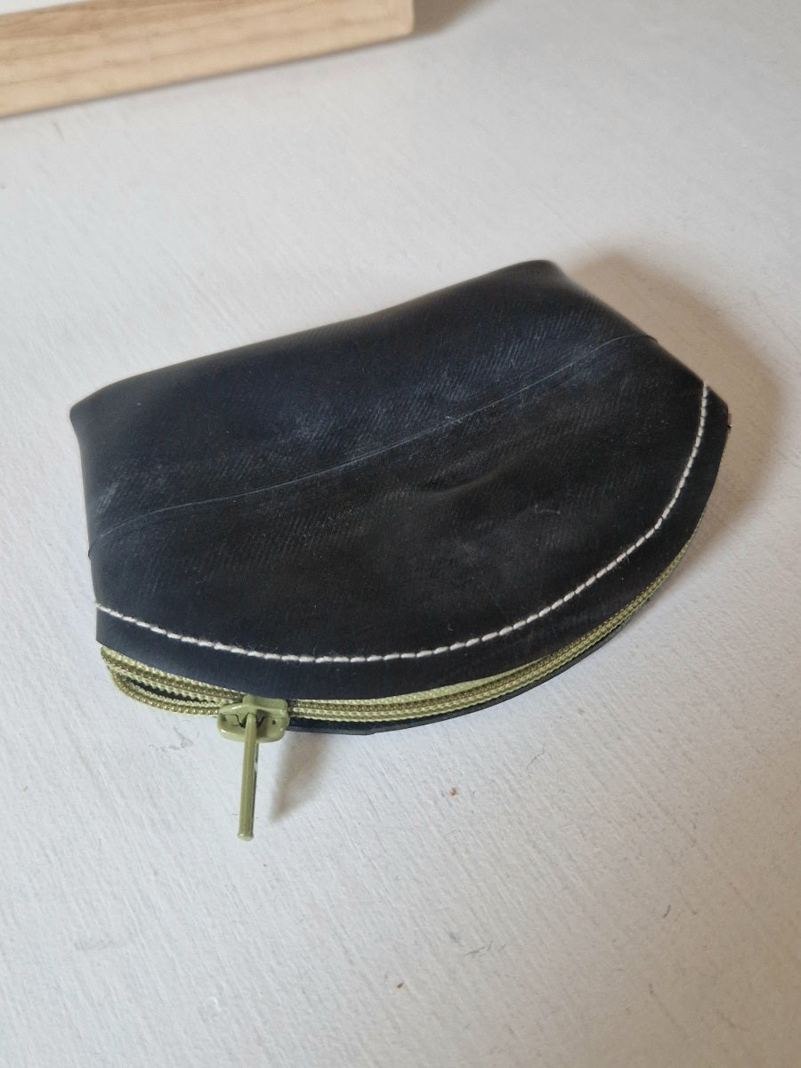 Porte monnaie en chambre à air / Dune vert kaki