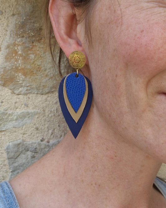 Boucles d oreille bleu 