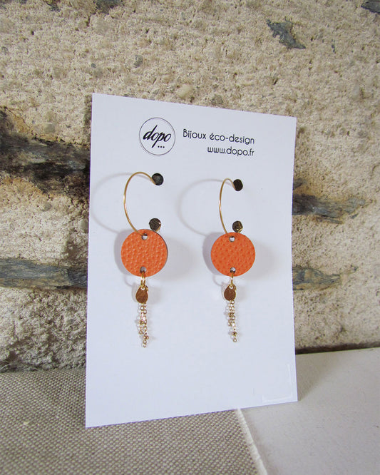 Boucles d'oreille créoles orange