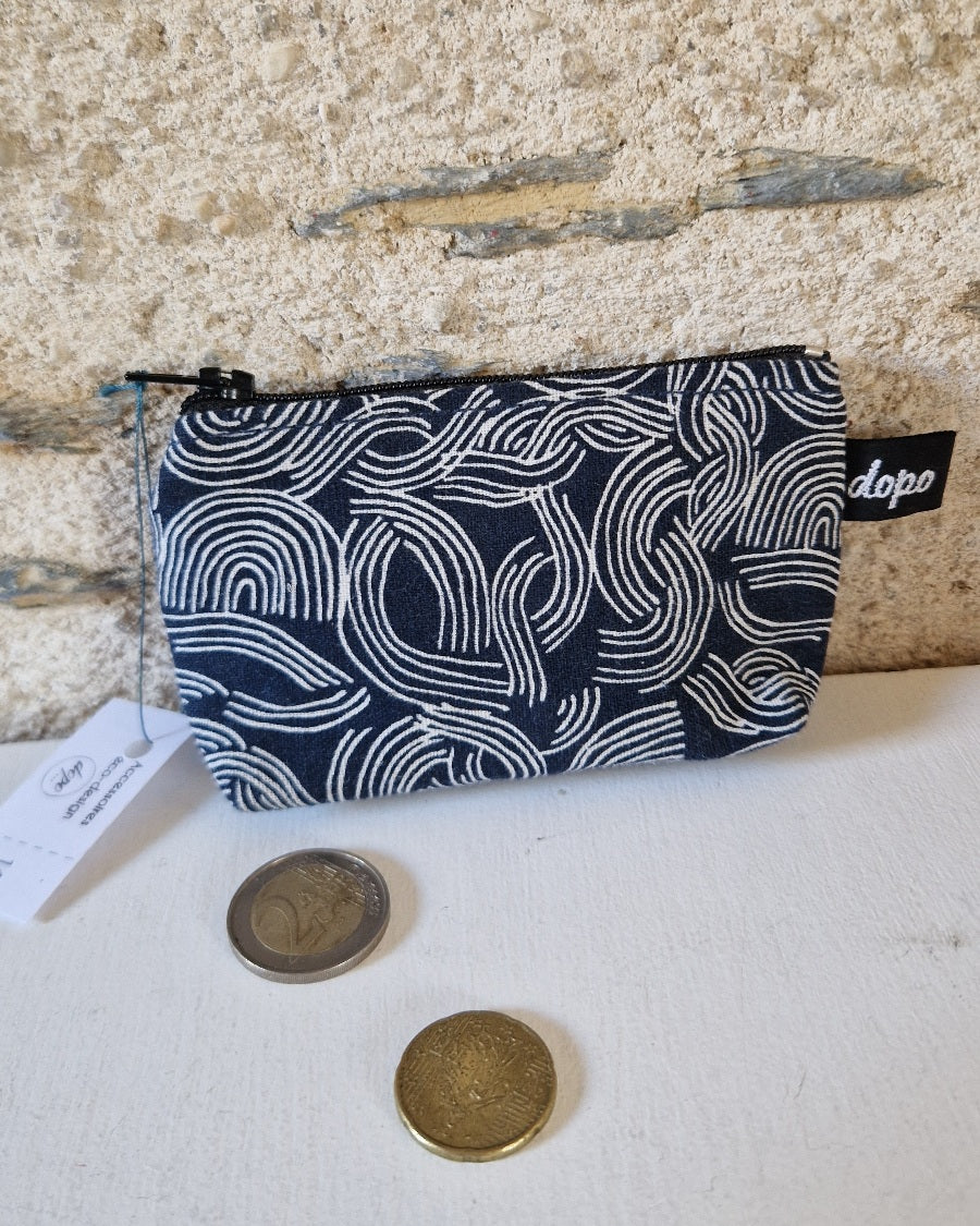 Le mini porte-monnaie marine / porte carte / pochette