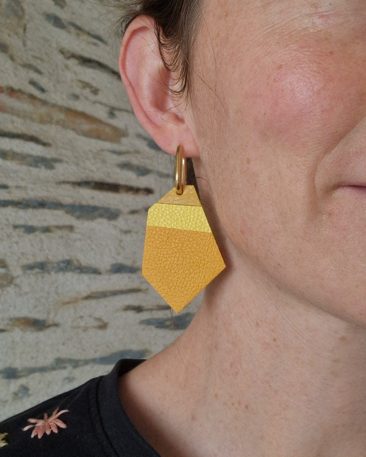 Grandes boucles d’oreille jaune Polina