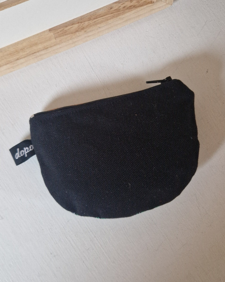 Porte-monnaie tissu indonésien vert fabriqué en France