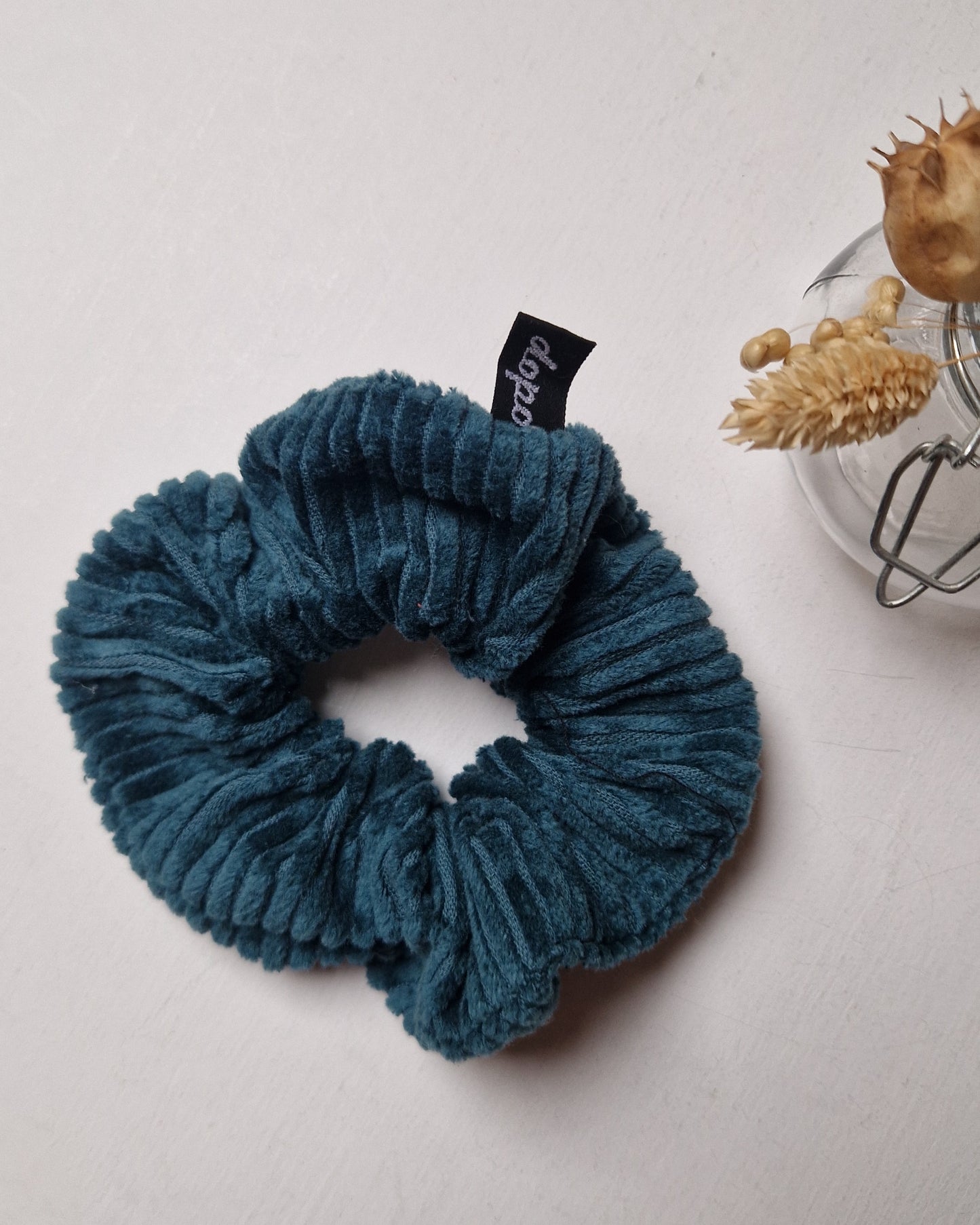 Chouchou velours bleu canard / Dopo