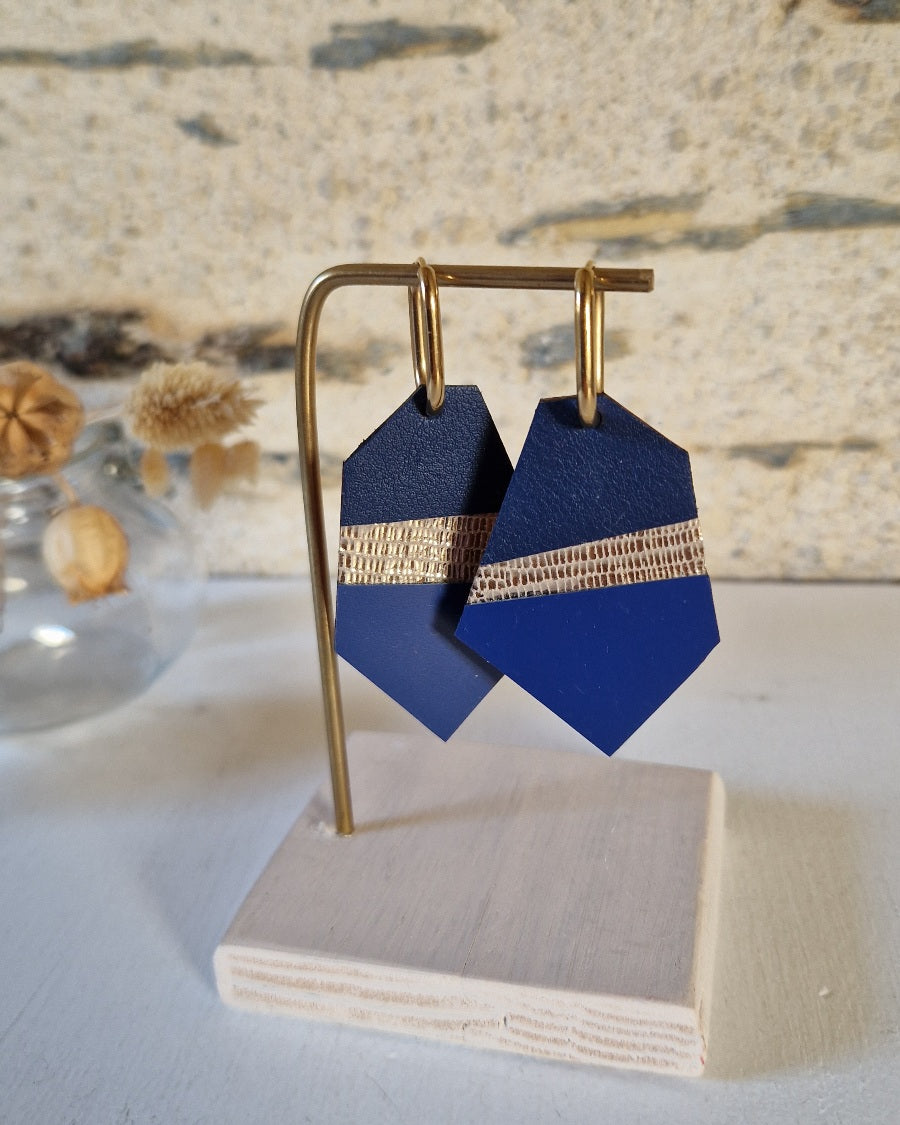 Grandes boucles d’oreille tons bleus Polina