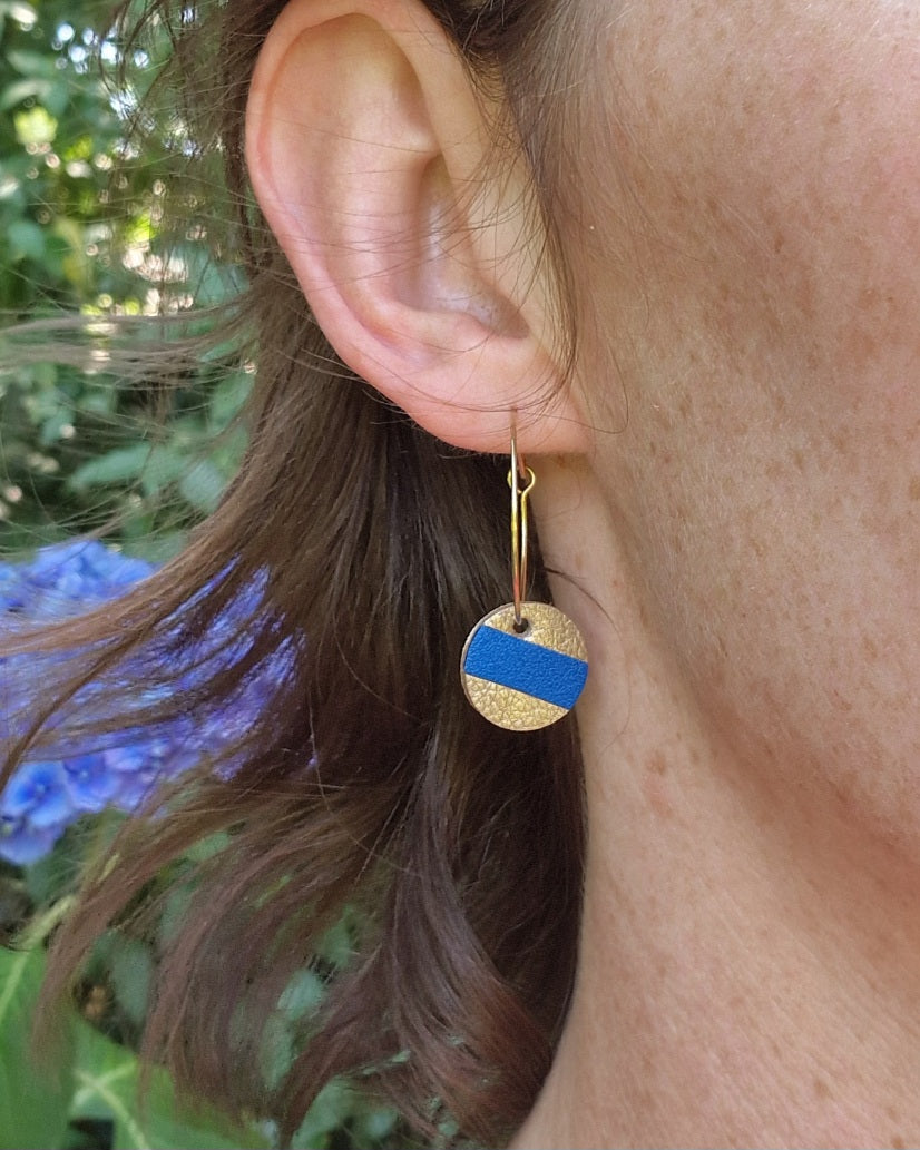 Boucles d'oreille marinière rondes