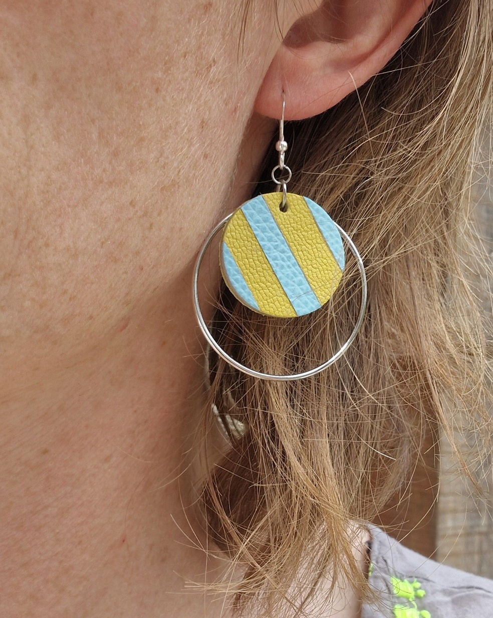 Boucles d’oreille marinière rondes peps