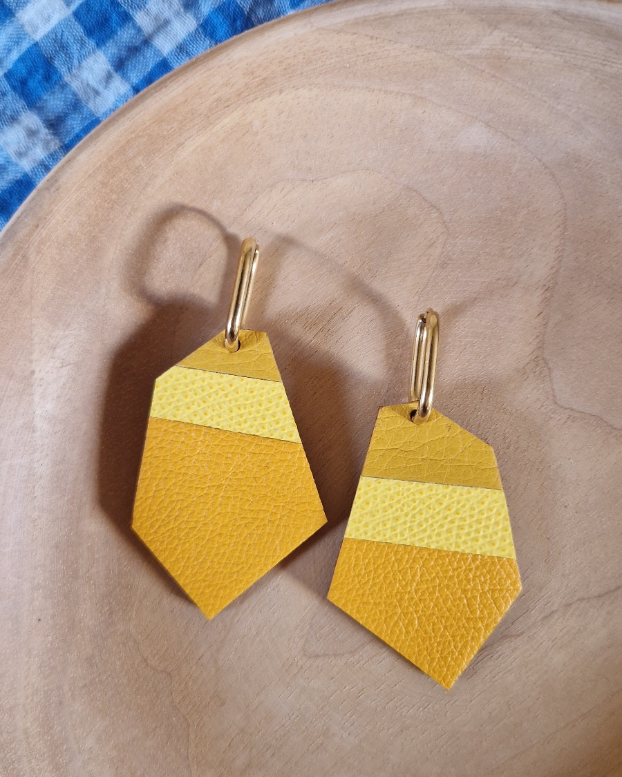 Grandes boucles d’oreille jaune Polina