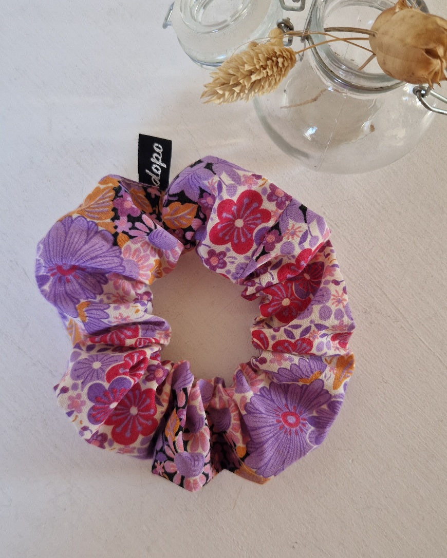 Chouchou en coton fleuri seventies / Dopo