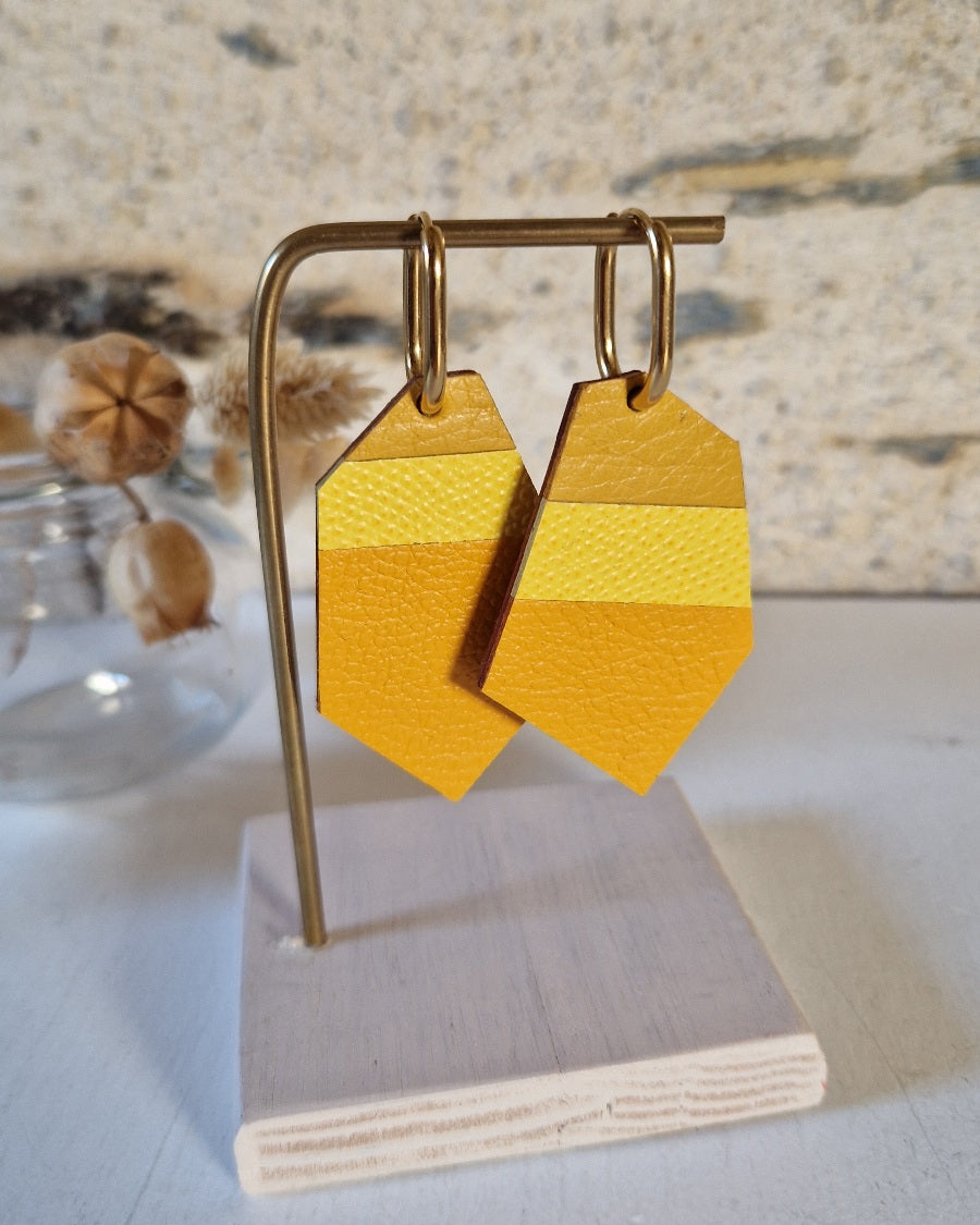 Grandes boucles d’oreille jaune Polina