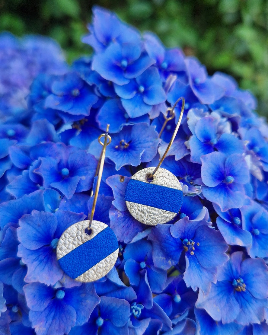 Boucles d'oreille marinière rondes