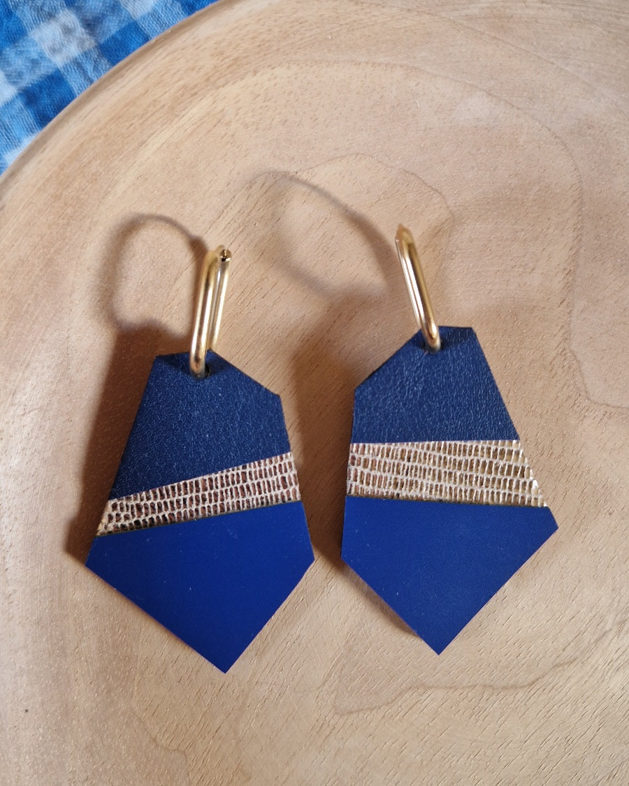 Grandes boucles d’oreille tons bleus Polina