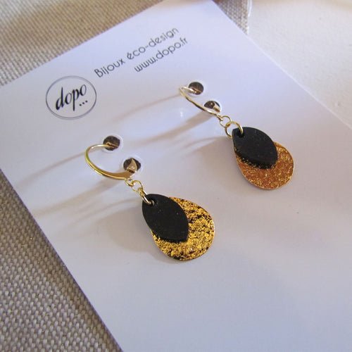 Boucles d'oreilles goutte d'or et chambre à air