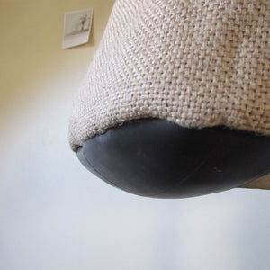 Sac cabas en jute et cuir vert émeraude / Dopo