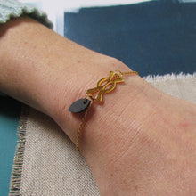 Charger l&#39;image dans la galerie, Bracelet fin doré et bleu/ Dopo